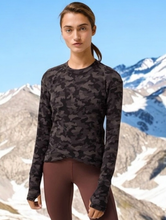 lululemon athletica Tops - Lululemon Close to Crossing Long Sleeve Heritage Camo Jacquard Black Lunar Rock